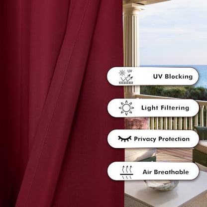 BONZER Outdoor Curtains for Patio Water Resistant - Image 4