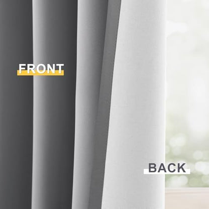Yakamok Dove Grey 100% Blackout Curtains 63 Inches Long 50" Wide 2 Panel - Image 6