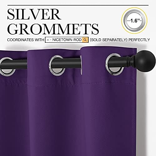 NICETOWN Purple Kitchen Blackout Curtains, Home Decoration Thermal Insulated - Image 3