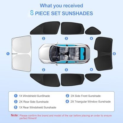 8pcs Car Window Shades for 11th Gen Honda Civic 2022-2026 Accessories, - Image 3