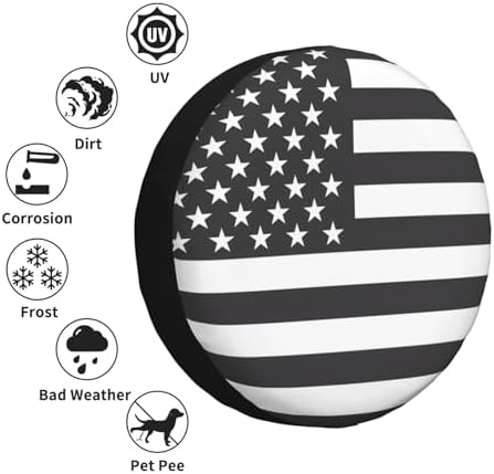 Spare Tire Cover American USA Flag Wheel Protectors - Image 5
