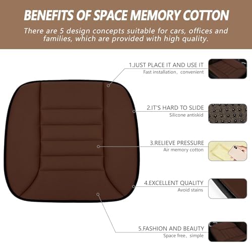 MYFAMIREA 2PCS Car Seat Cushion Pad 1.2" Thick Comfort Seat Protector - Image 2