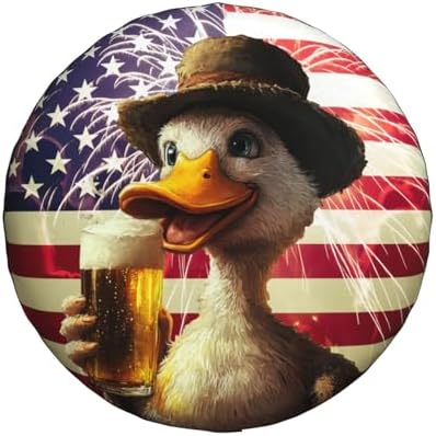 Funny Duck Spare Tire Cover Weatherproof Universal Wheel Protectors Cute Duck - Image 2