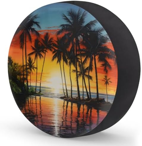 Palm Tree Spare Tire Cover 16in Spare Wheel Covers Tire Storage Cover - Image 2