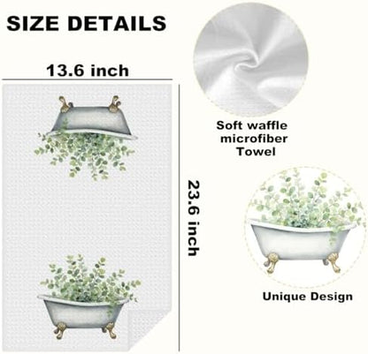 Lovdazzles 2 Pcs Funny Eucalyptus Kitchen Towels Decorative Tea Towel - Image 2