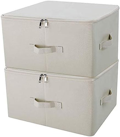 Fabric Storage Bins with Lid, Folding Large Clothes Storage Bin by iwillCREATEPRO