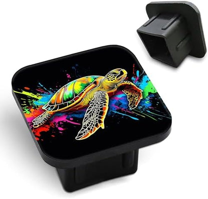 Trailer Hitch Cover Colorful Sea Turtle Square 2 Inch Receiver Tube Plug Cover by Unknown