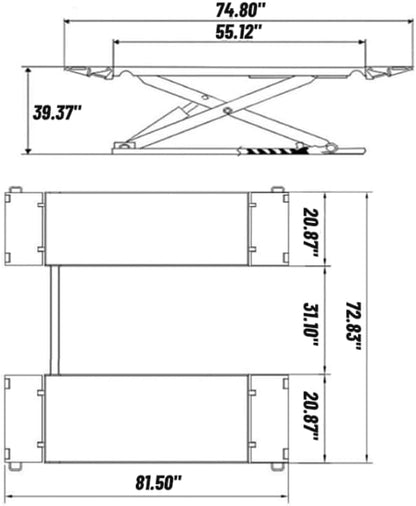 AK-X85 40.15" Mid Rise Scissor Lift Electric Release - Image 6