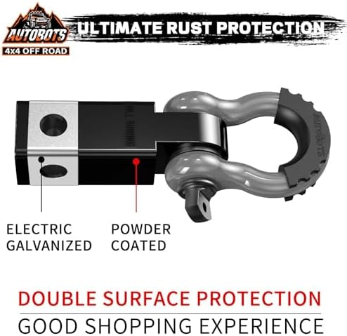 AUTOBOTS Tow Hitch Receiver 2" Shackle Hitch Receiver Gray - Image 3