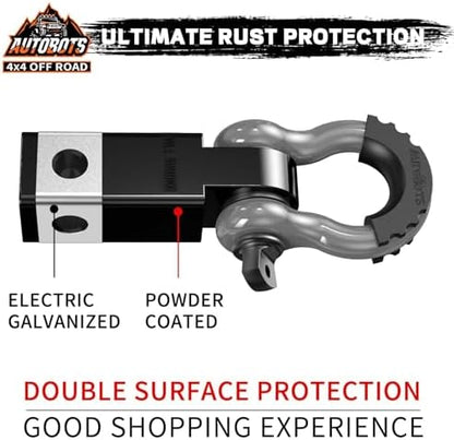 AUTOBOTS Tow Hitch Receiver 2" Shackle Hitch Receiver Gray - Image 3