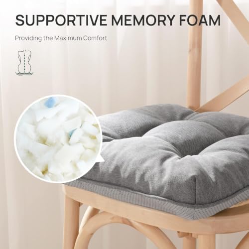 Love's cabin Memory Foam Chair Cushions Set of 4, 15.5 Inch - Image 3