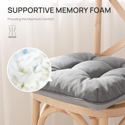 Love's cabin Memory Foam Chair Cushions Set of 4, 15.5 Inch - Image 3