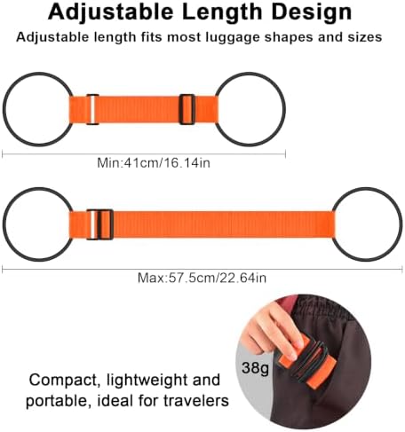 2 Pack Luggage Straps for Suitcases, Add a Bag Bungee Elastic Belt to Secure - Image 2