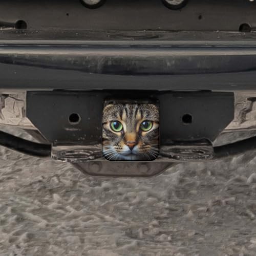 Swono Cat Head Hitch Receiver Cover Cute Green-Eyed Cat Pet Kitten Sturdy - Image 5
