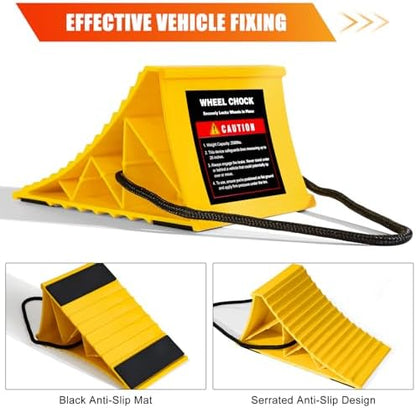 Wheel Chocks for RV Trailer, 4 Pack Non Slip Wheel Chocks for Travel Trailers - Image 3