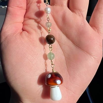 Car Rear View Mirror Accessories Witchy Car Hanging Ornament, Mushroom Rearview - Image 3