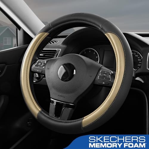 Skechers Steering Wheel Cover Memory Foam, Luxury Leather Steering Wheel Covers - Image 3