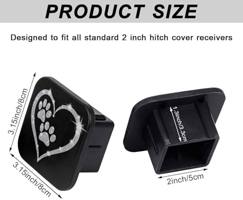 Trailer Hitch Cover 2 Inch Square Receiver Hitch Cover Rubber Tube Plug - Image 2