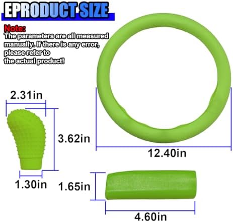 3PCS Silicone Car Steering Wheel Cover Set, Anti-Slip Car Steering Wheel & - Image 2