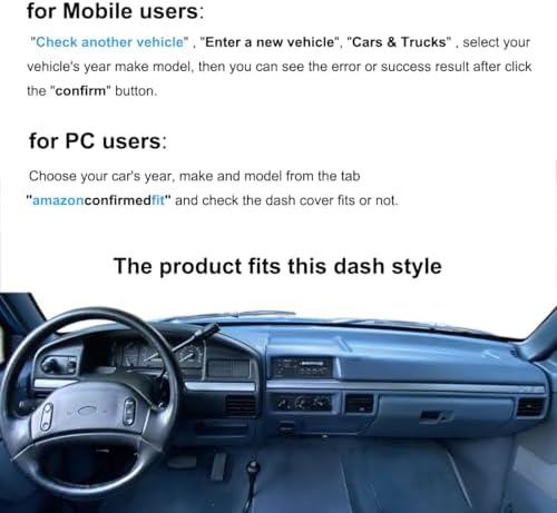 Yiz Dash Cover Mat for Ford F150 F250 F350 Bronco 1992-1997 J20 - Image 2