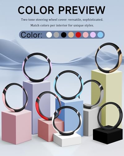 Steering Wheel Cover for Men Women Leather Universal Steering Wheel Covers for - Image 4