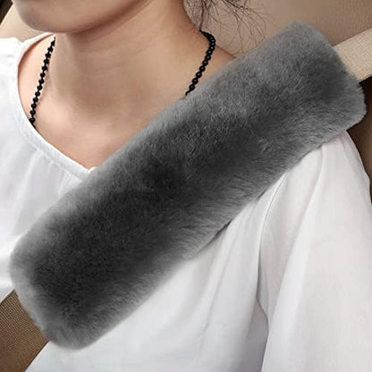 OGLAND 2 Pack Sheepskin Car Seat Belt Cover Pads | Wool Seatbelt Cushions by OGLAND