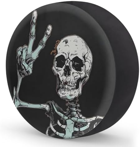 Rv Spare Tire Cover Wheel Halloween Goth Skeleton Skull Tire Covers Wheel - Image 2