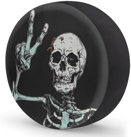 Rv Spare Tire Cover Wheel Halloween Goth Skeleton Skull Tire Covers Wheel - Image 2