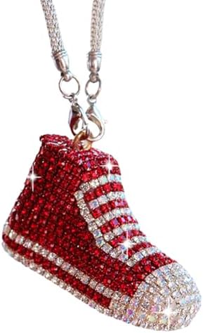 Bling Sneaker Shoe Sparkly Car Hanging Ornament, Cute Crystal Rear View Mirror by YOYLMAL