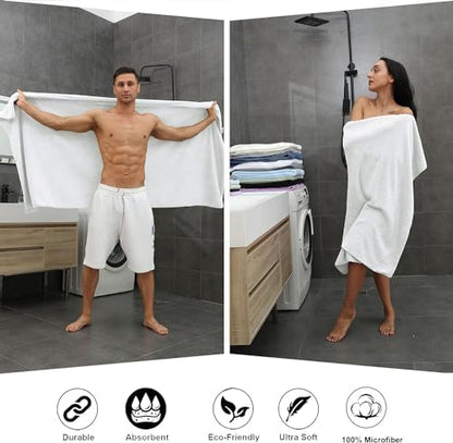 Smuge 8pcs Bath Towel Set, 2 Extra Large Bath Towel Sheets, 2 Hand Towels and 4 - Image 5