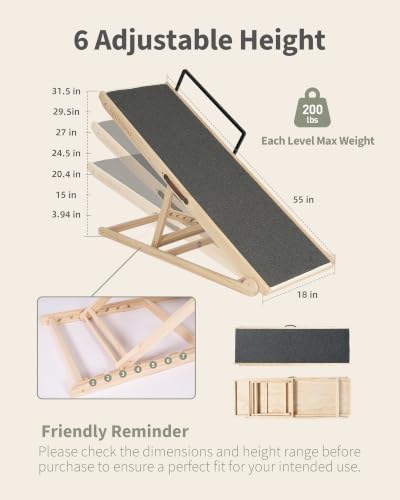 Dog Ramp for Large Dogs, 6 Adjustable Heights, Upgraded Anti-Slip - Image 5