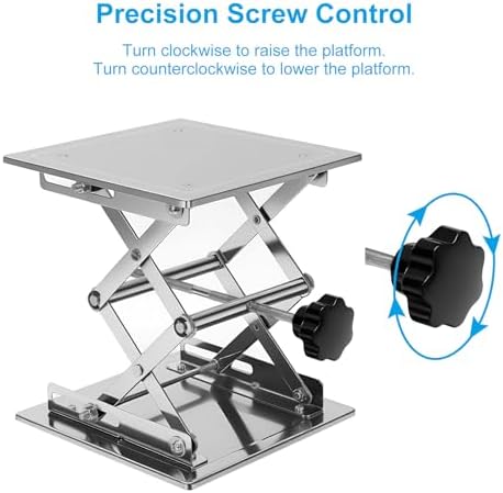 Stainless Steel Scissor Jack, 200x200mm Platform - 15kg Capacity Adjustable Lift - Image 4