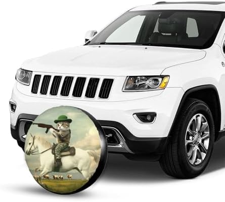White Horse Cat Hunting Universal Spare Tire Cover, 16 Inch, Cute Waterproof - Image 7