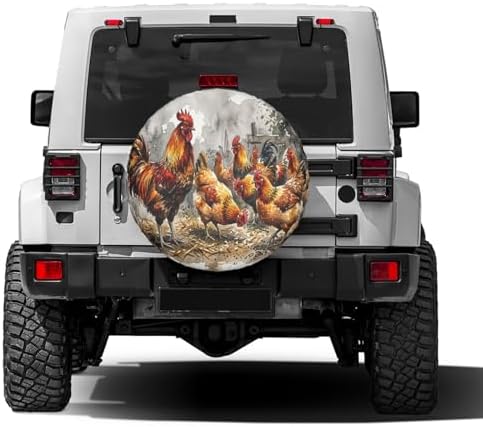 Delerain Spare Tire Cover Chicken Wheel Covers Waterproof Dust-Proof UV Sun - Image 2