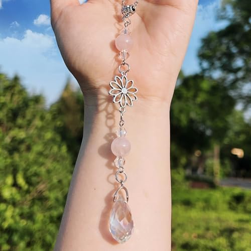Car Rear View Mirror Accessories Pink Quartz Car Hanging Ornament, Dasiy by Pyotivol