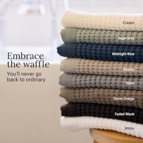 GILDEN TREE Waffle Hand Towels for Bathroom Quick Dry Large Luxury Lint Free - Image 6