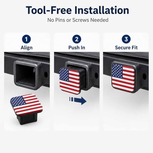 Trailer Hitch Covers American Flag Heavy Duty 2 Inch Hitch Cover - Image 7