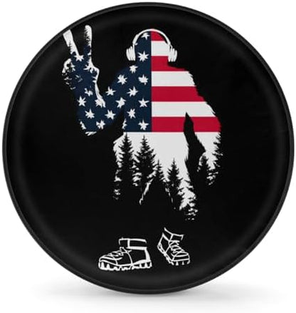 Rv Spare Tire Cover Wheel Bigfoot Flag Mountain Tire Covers Wheel Protectors by FengQuGou