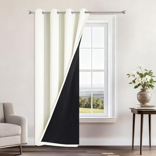 Yakamok Cream Blackout Curtains 84 Inches Long by Yakamok