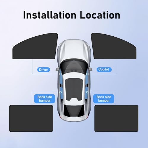4PCS Car Window Shades with Magnets, Strong Blackout Front Rear Side Window - Image 7