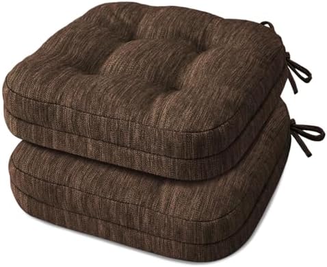 Shinnwa Dining Chair Cushions Set of 2, Dual-Layer Memory Foam Kitchen Chair by Shinnwa