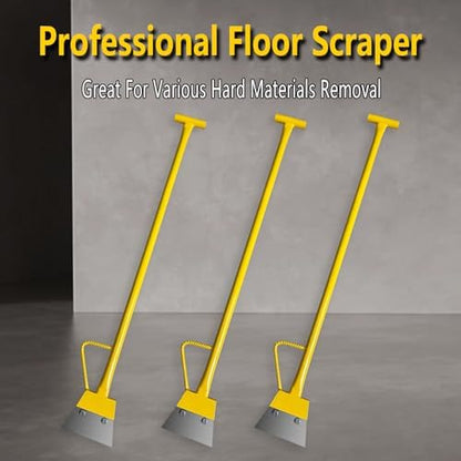 7' Heavy Duty Scraper, Long Handle, Steel Blade, Metal Handle, Tile & Ice - Image 3