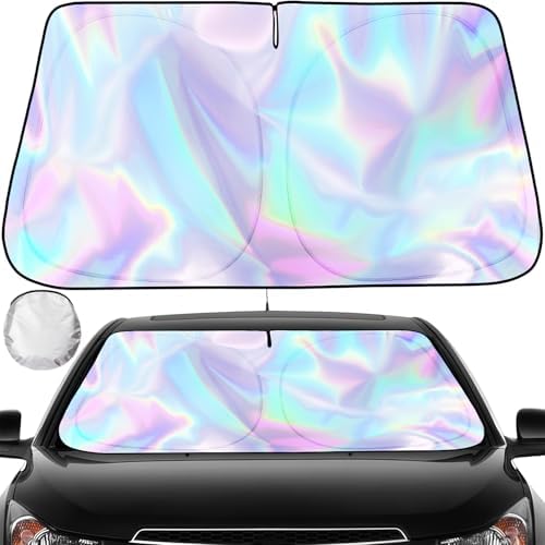 Iridescent Windshield Sun Shade, Reflective Car Sunshade, 57 x 31.5 in by Clothclose