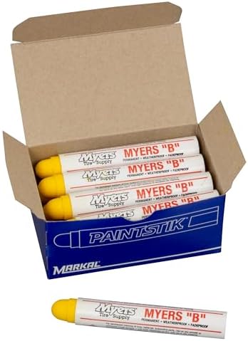 Myers B Paintstik Multi-Purpose Permanent Solid Paint Marker Yellow 12-Pack by MyersTireSupply-TailoredCustomerSolutionsWhereverWheelsRoll