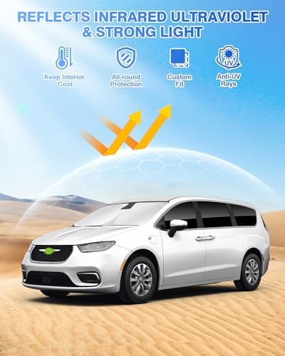 Canvcle Sunshades for Chrysler Pacifica 2017-2025 2026 Accessories Windshield - Image 2