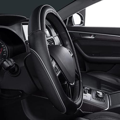 Car Pass Color Piping Microfiber Leather Universal Fit Steering Wheel Cover - Image 3