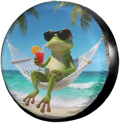 Summer Green Frog Spare Tire Cover Dust-Proof Wheel Tire Cover Fit Trailer by Foruidea