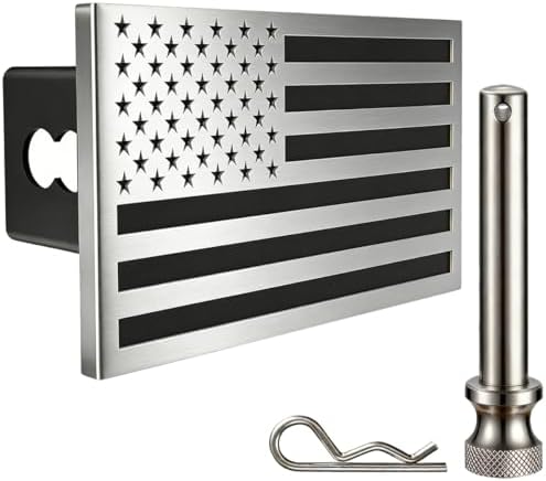Synrroe 2" Heavy Duty Stainless Steel Flag Hitch Cover, Car Wash Safe by Unknown
