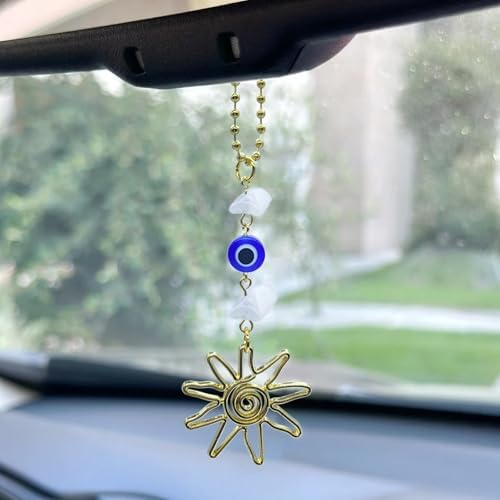 Sun Hanging Car Charm, Boho Crystals Decor by YTYAB