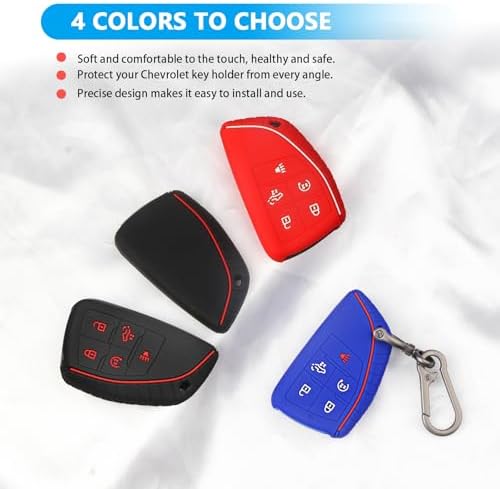 QBUC 2 Pcs Key Fob Cover for Chevy, 5 Buttons Silicone - Image 6